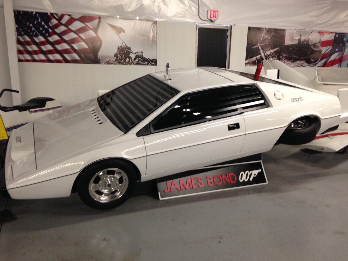 The James Bond Submarine Car from the motion picture The Spy Who Loved Me on display at Hollywood Cars Museum.